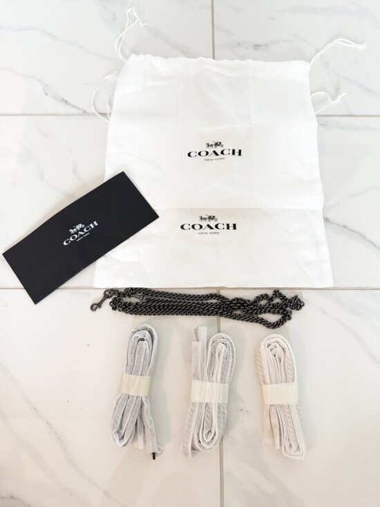 Coach Handbags - COACH dinky chain strap in dark gunmetal, gold, silver & brass -Lot of 4 Total